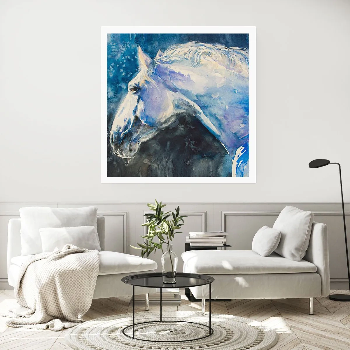 Poszter - Portré kék fényben - 60x60 cm