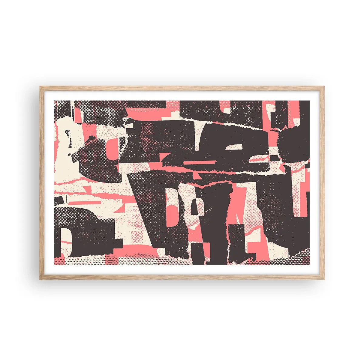 Poszter világos tölgy keretben - Minden nyüzsgés és nyüzsgés - 91x61 cm