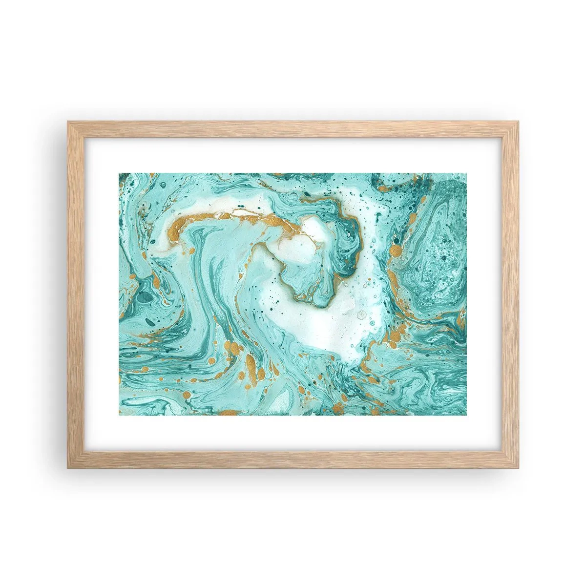 Poszter világos tölgy keretben - Az Edo-korszak nagy hulláma alatt - 40x30 cm