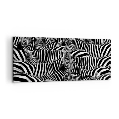 Vászonkép - Csoportos, csíkos portré - 120x50 cm