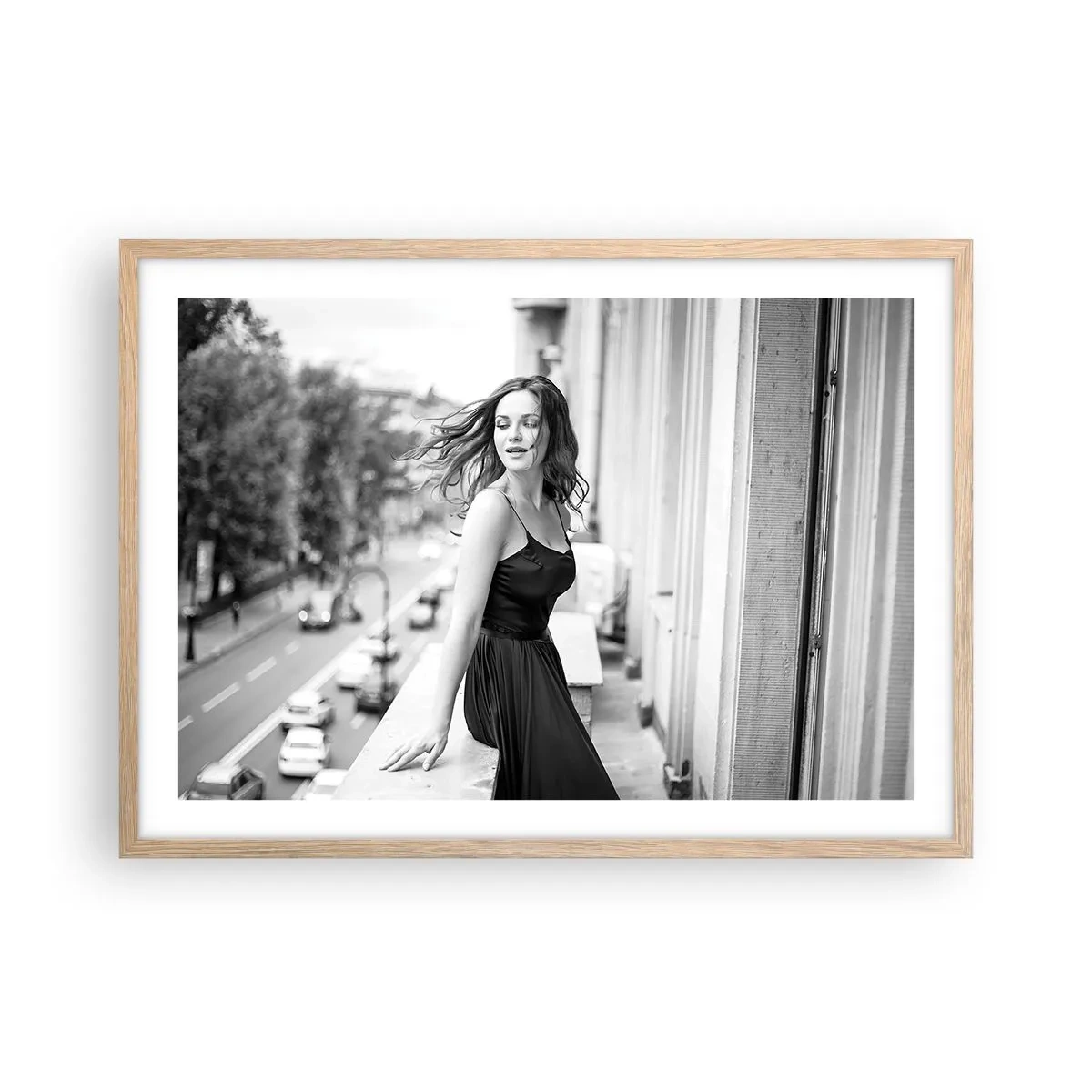 Poszter világos tölgy keretben - Biztosan párizsi - 70x50 cm