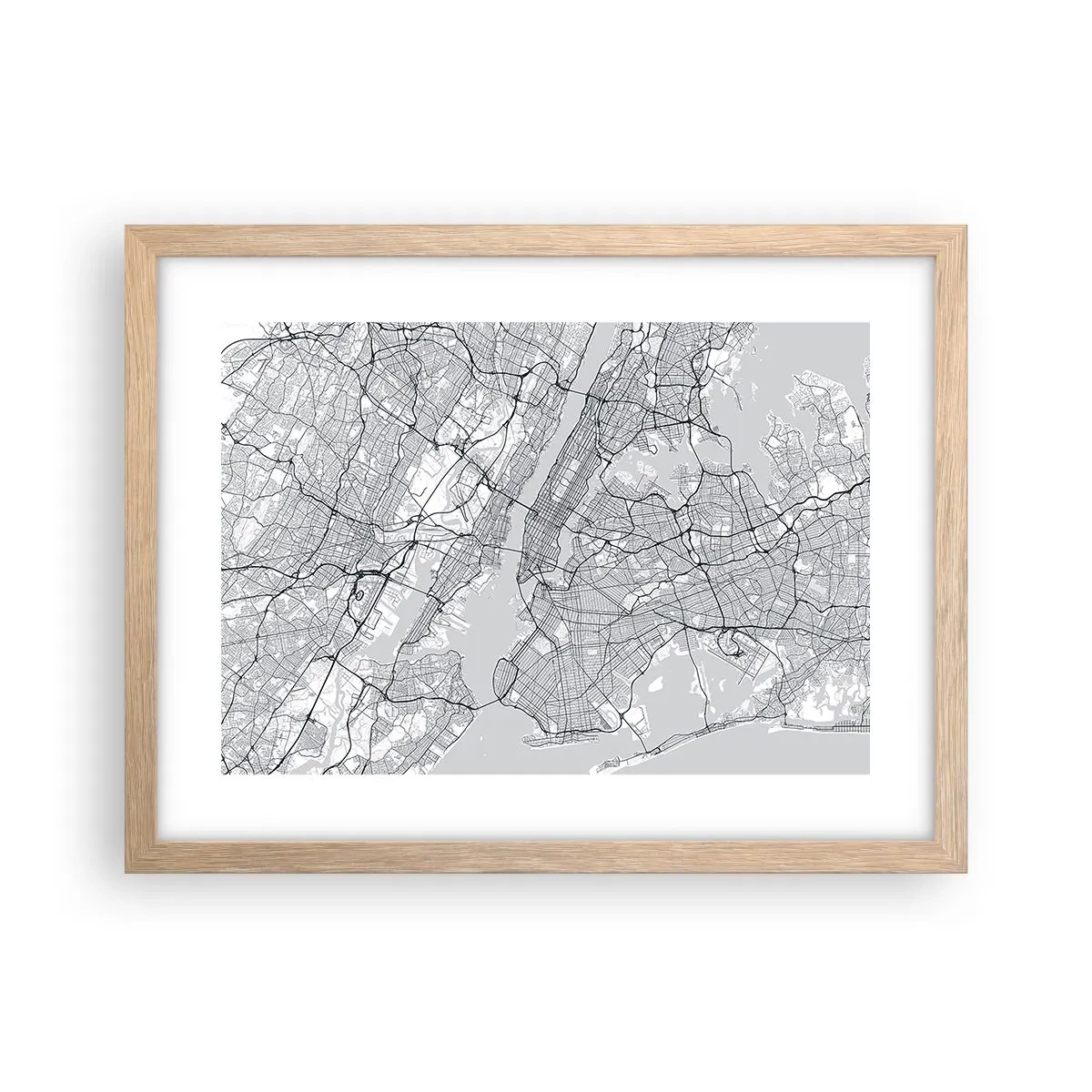 Poszter világos tölgy keretben - Metropolisz anatómiája - 40x30 cm
