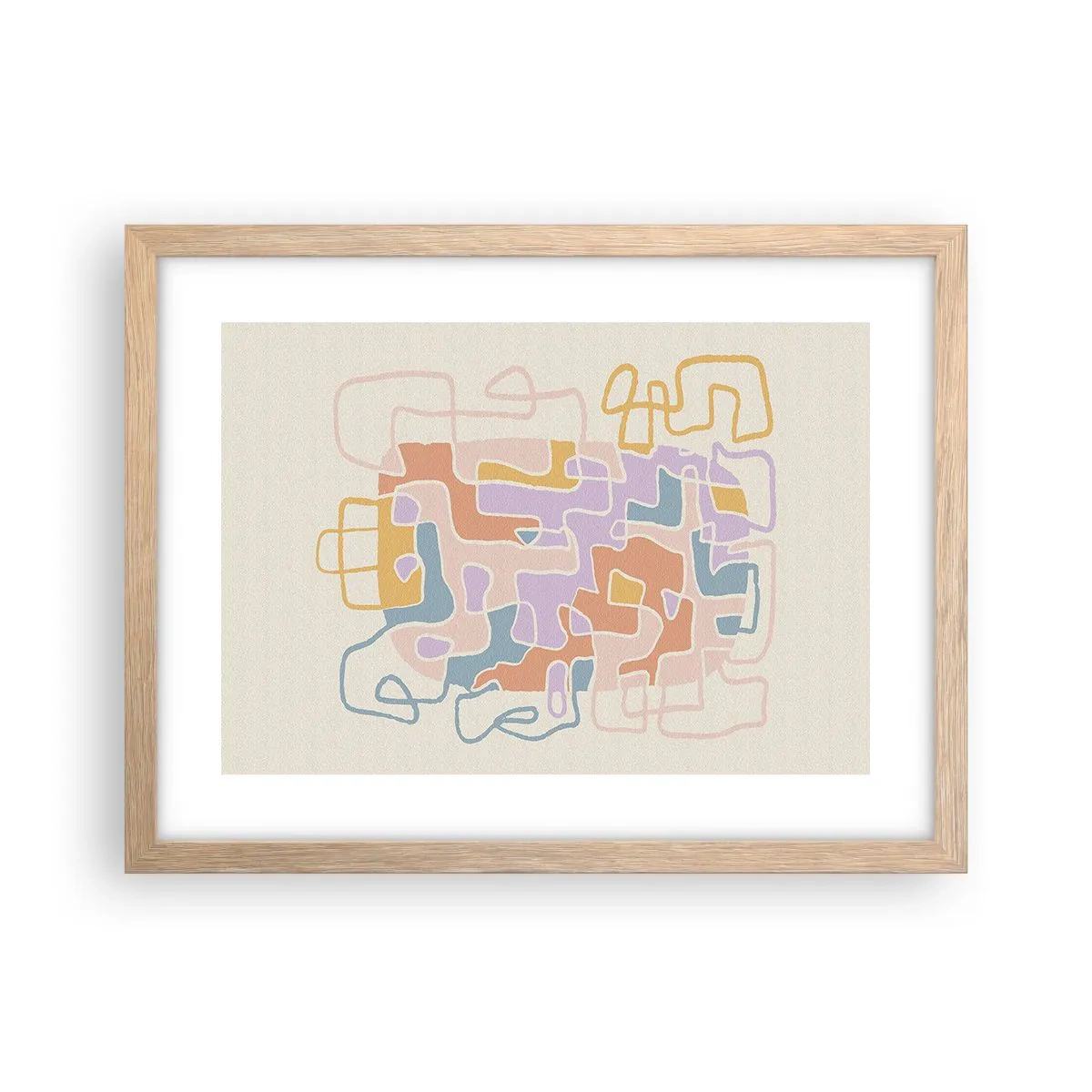 Poszter világos tölgy keretben - Labirintus - egy örömteli kaland - 40x30 cm