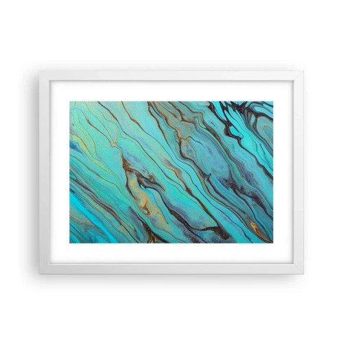 Poszter fekete keretben - Türkiz árapály - 40x30 cm