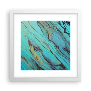 Poszter fekete keretben - Türkiz árapály - 30x30 cm