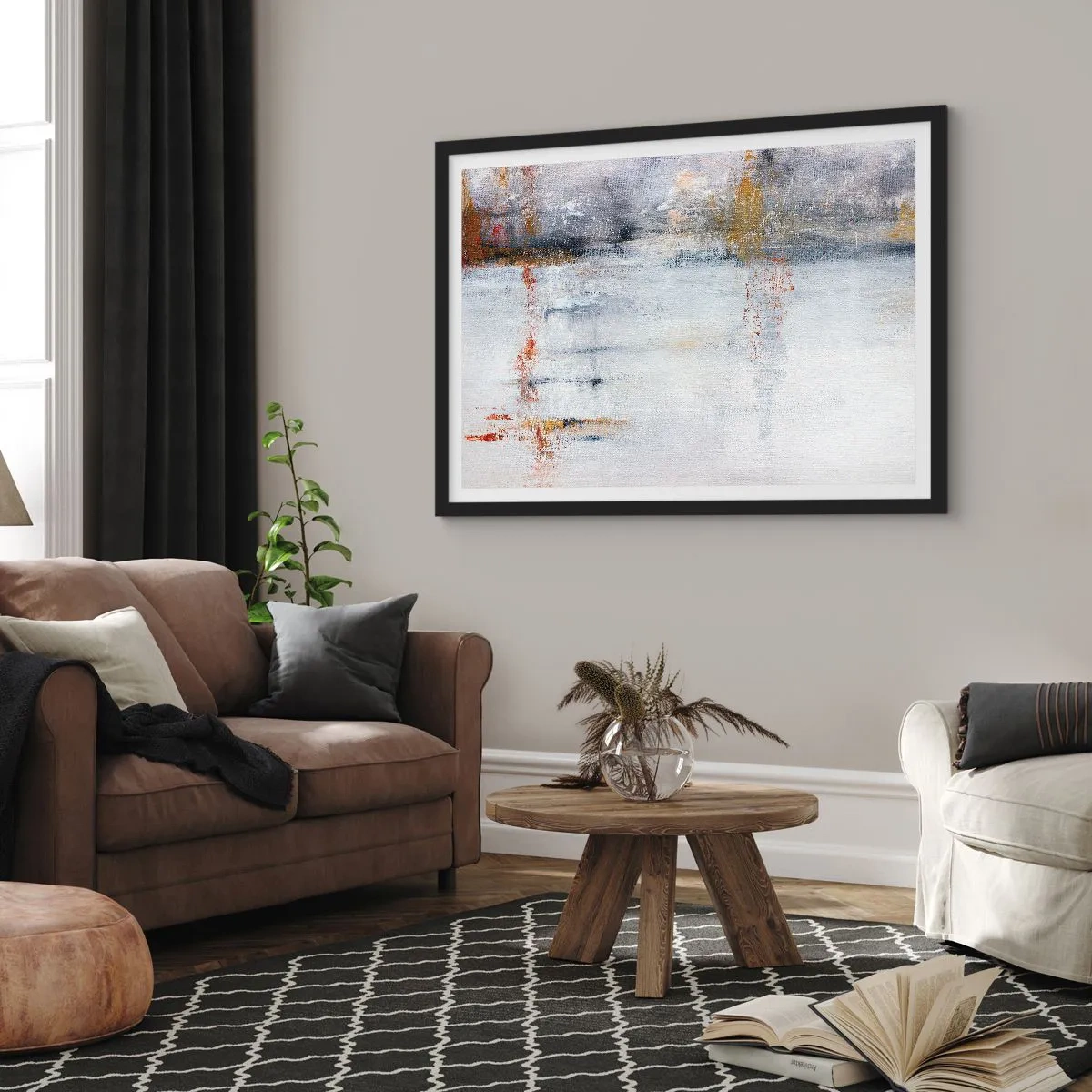 Poszter fehér keretben - A légfüggöny mögött  - 100x70 cm