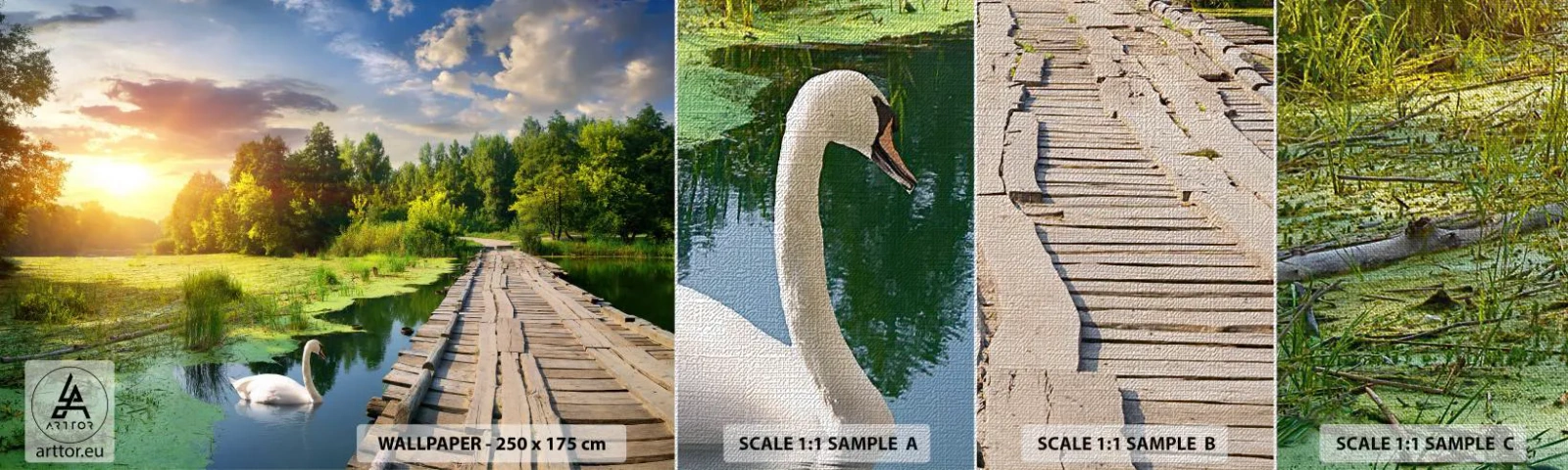 Fotótapéta Minta Premium Canvas - Nyár, mindenhol nyár - Tájkép, Tó, Erdő - 100x30 cm