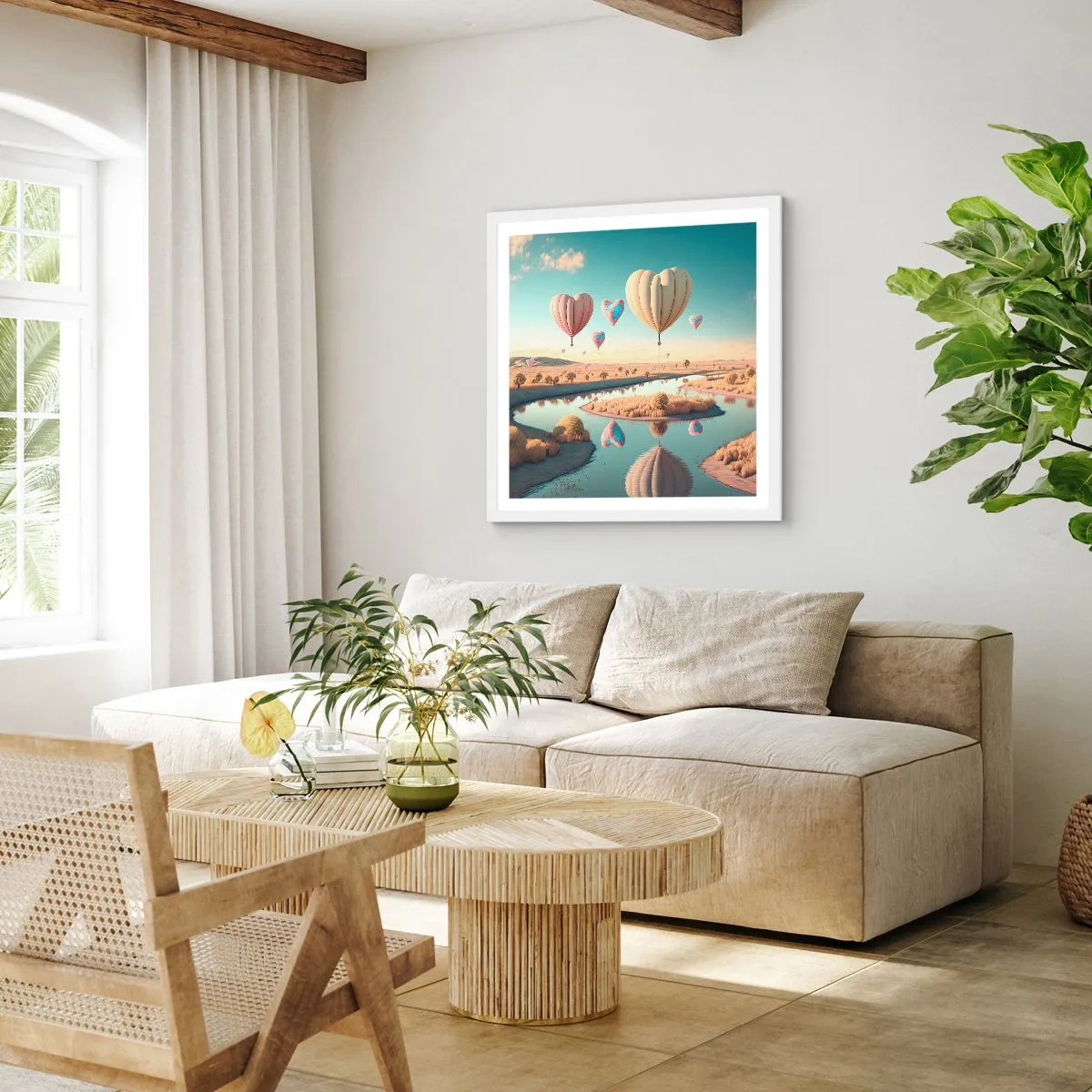 Poszter fekete keretben - A szerelem szárnyalni hagy - 40x40 cm