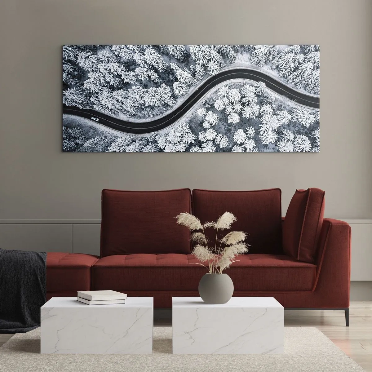 Üveg kép - A téli erdőn - 120x50 cm