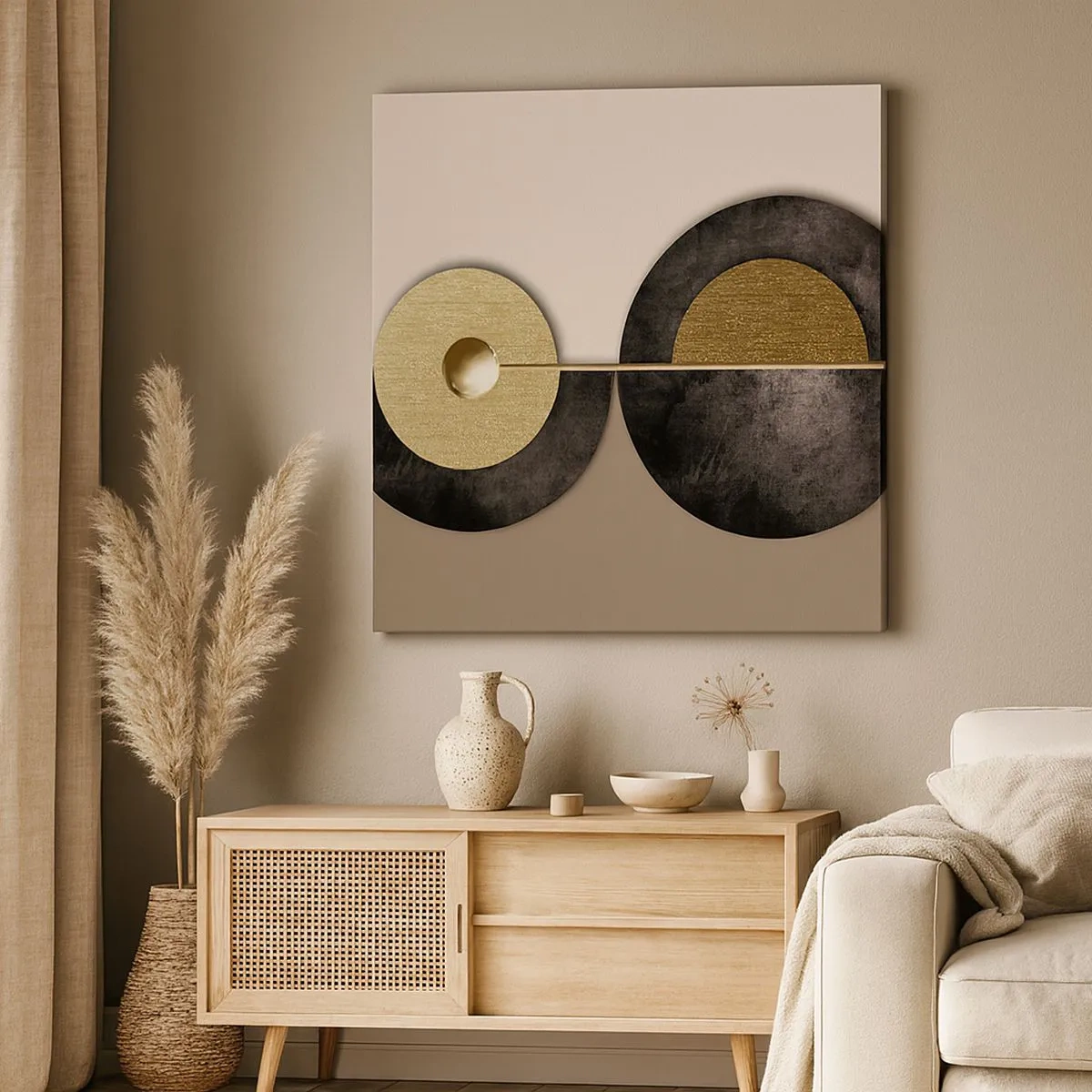 Vászonkép - Variációk egy kör körül - 30x30 cm