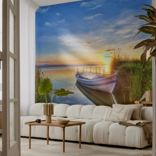 Öntapadós Fotótapéta Deluxe Sticker - Beteljesült álmok öblében - Tájkép, Tó, Łódź - 250x175 cm