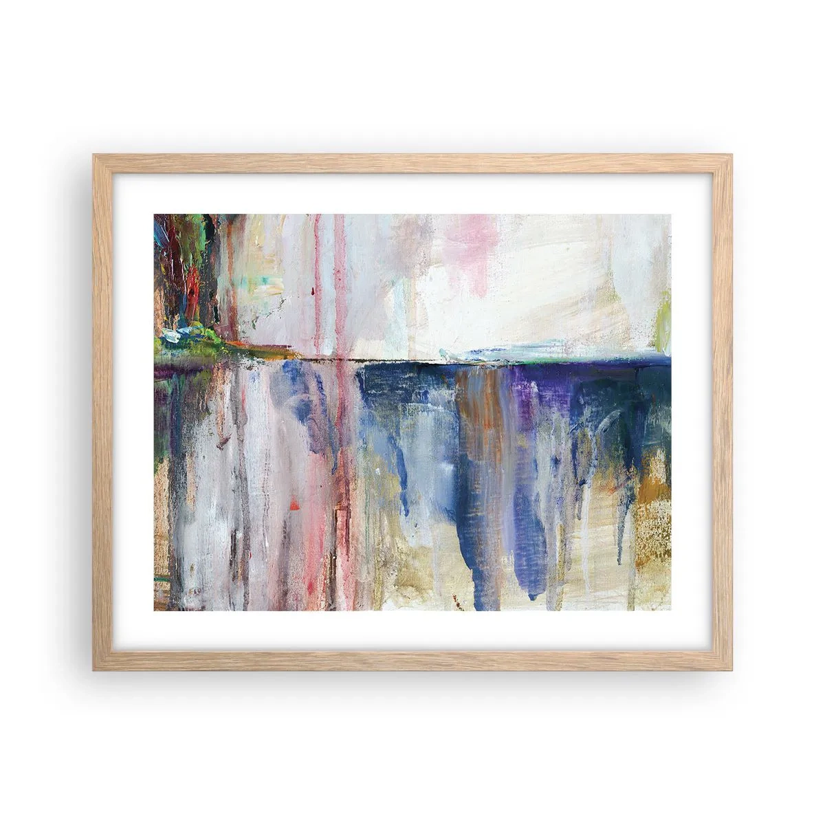 Poszter világos tölgy keretben - Színes benyomások és társítások - 50x40 cm