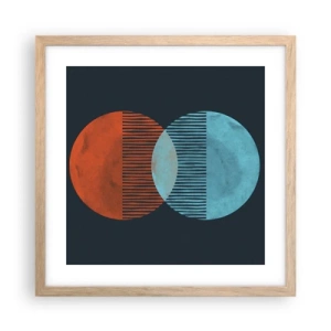 Poszter világos tölgy keretben - Csillagászati fantázia - 40x40 cm