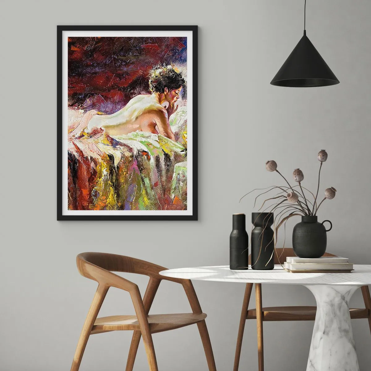 Poszter fehér keretben - Töprengő Vénusz - 30x40 cm