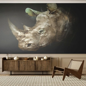 Öntapadós Fotótapéta Deluxe Sticker - Igazán férfias erő - Absztrakció, Orrszarvú, Állatok - 250x175 cm