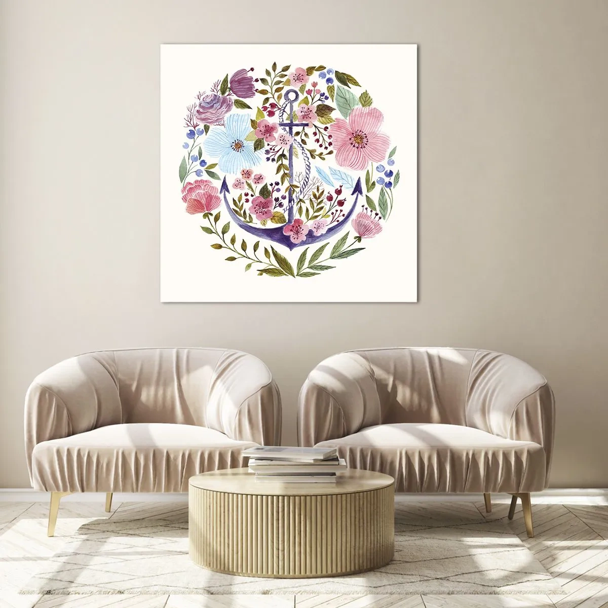 Üveg kép - Egy tengerész jó éjszakai alvása - 60x60 cm