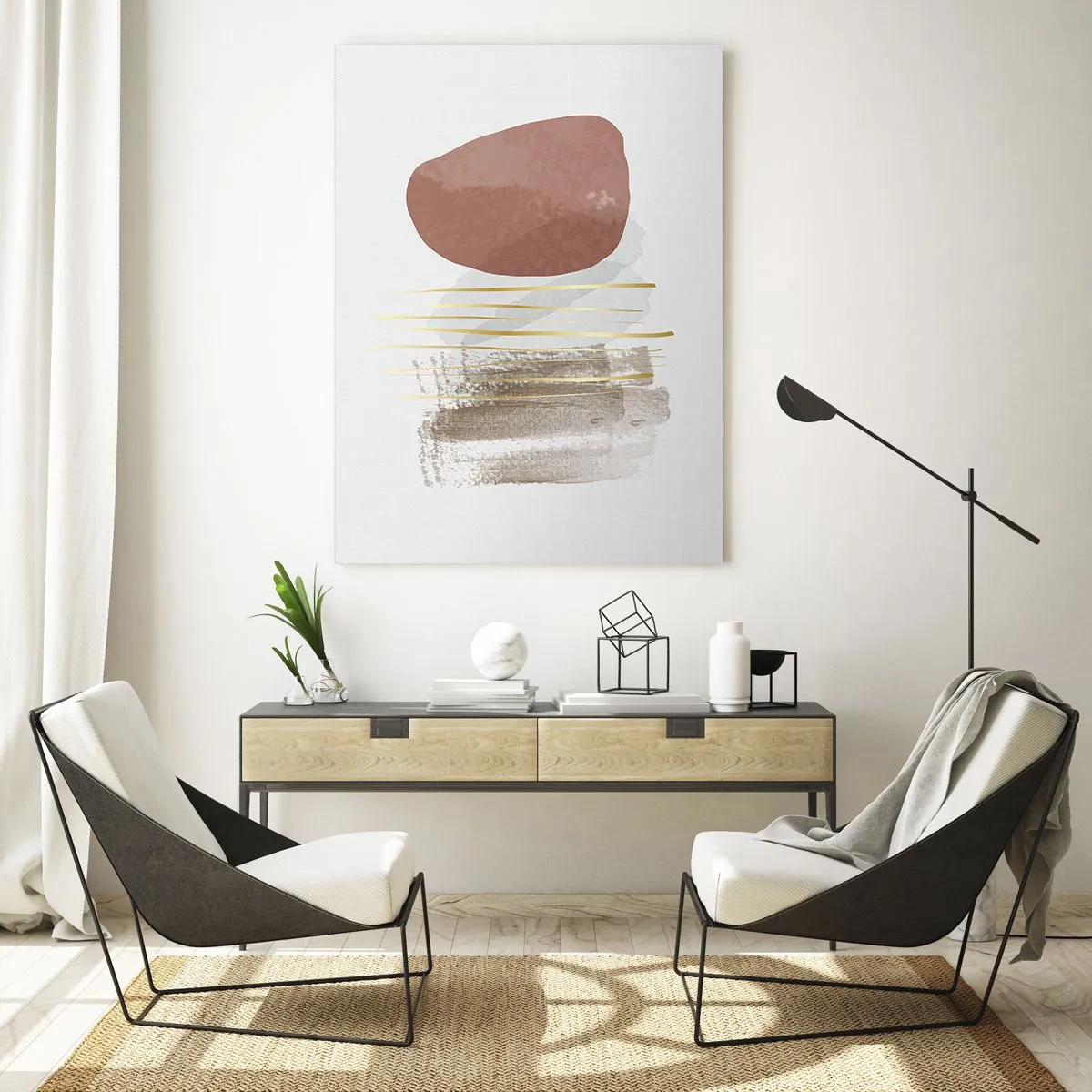 Üveg kép - Absztrakt oszlopsor - 50x70 cm