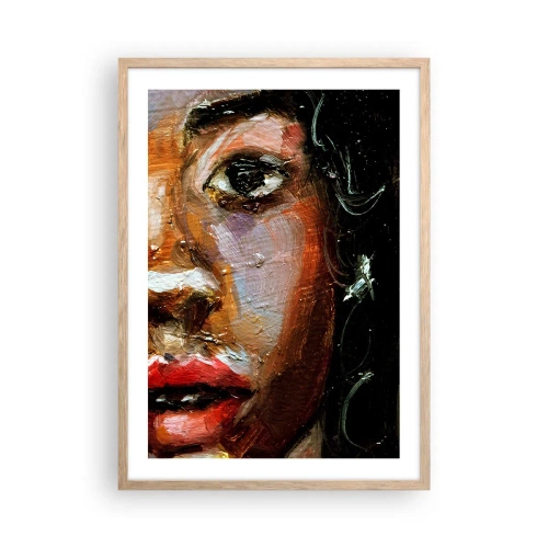Poszter világos tölgy keretben - Fekete és fény - 50x70 cm
