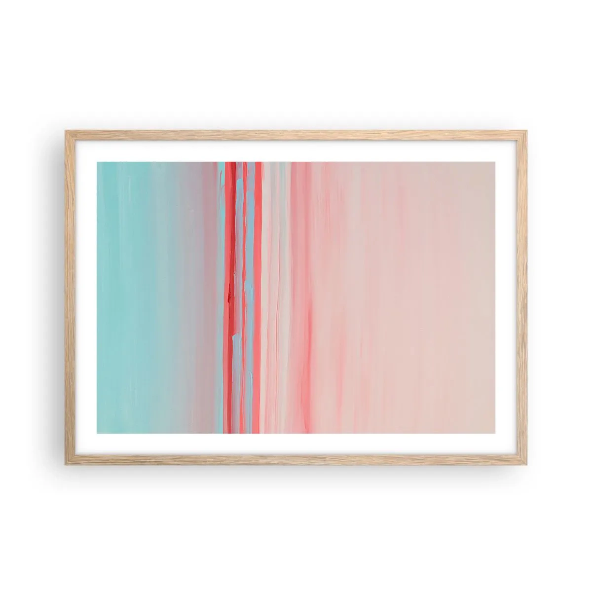 Poszter világos tölgy keretben - Absztrakció hajnalban - 70x50 cm