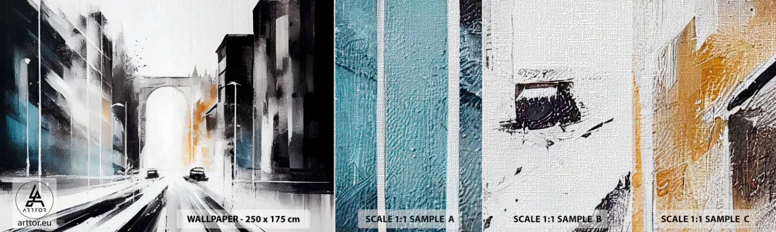 Fotótapéta Minta Premium Canvas - Várostanulmány: építészet és mozgás - Építészet, Tájkép, utca - 100x30 cm