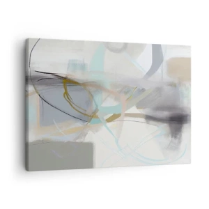 Vászonkép - Pasztell absztrakció finom vonalakkal - 70x50cm - Ködös absztrakció - Modern fali dekoráció nappalihoz és hálószobához ARTTOR