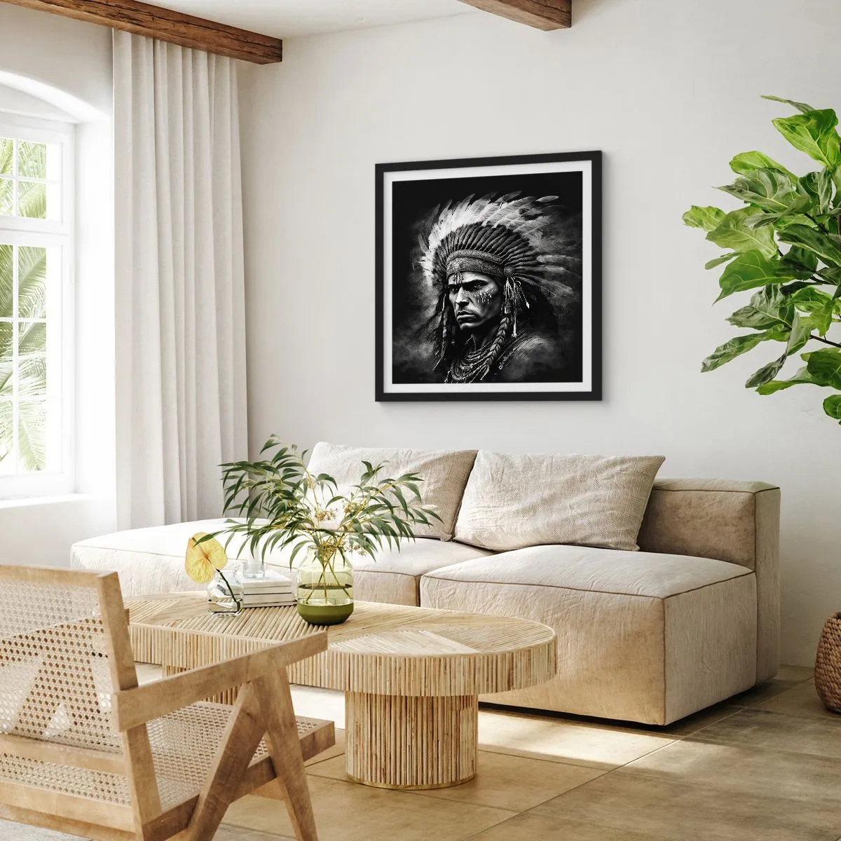 Poszter fehér keretben - Vezér és harcos - 40x40 cm