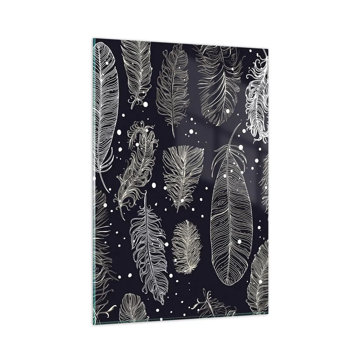 Üveg kép - Tollas csipke - 80x120 cm