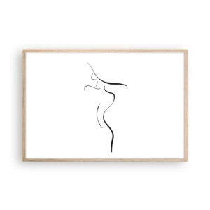 Poszter világos tölgy keretben - Megfoghatatlan, mint egy hullám - 91x61 cm