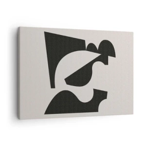 Vászonkép - Absztrakt geometrikus kompozíció fekete-fehérben - 70x50cm - Önálló összeállításra - Modern fali dekoráció nappalihoz és hálószobához ARTTOR