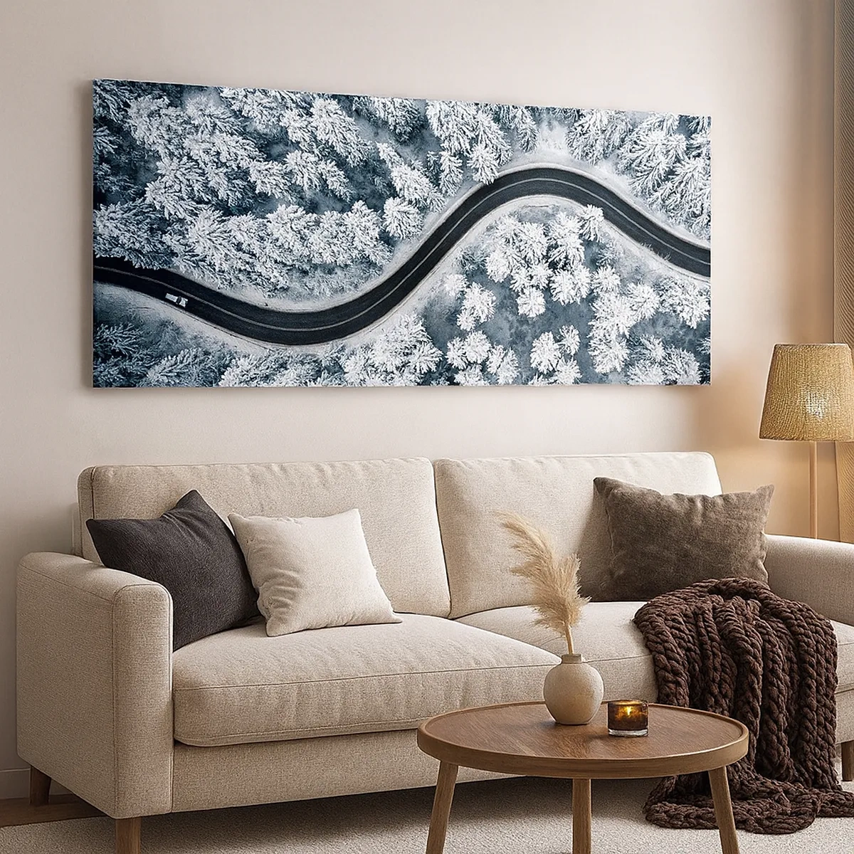 Vászonkép - A téli erdőn - 30x30 cm