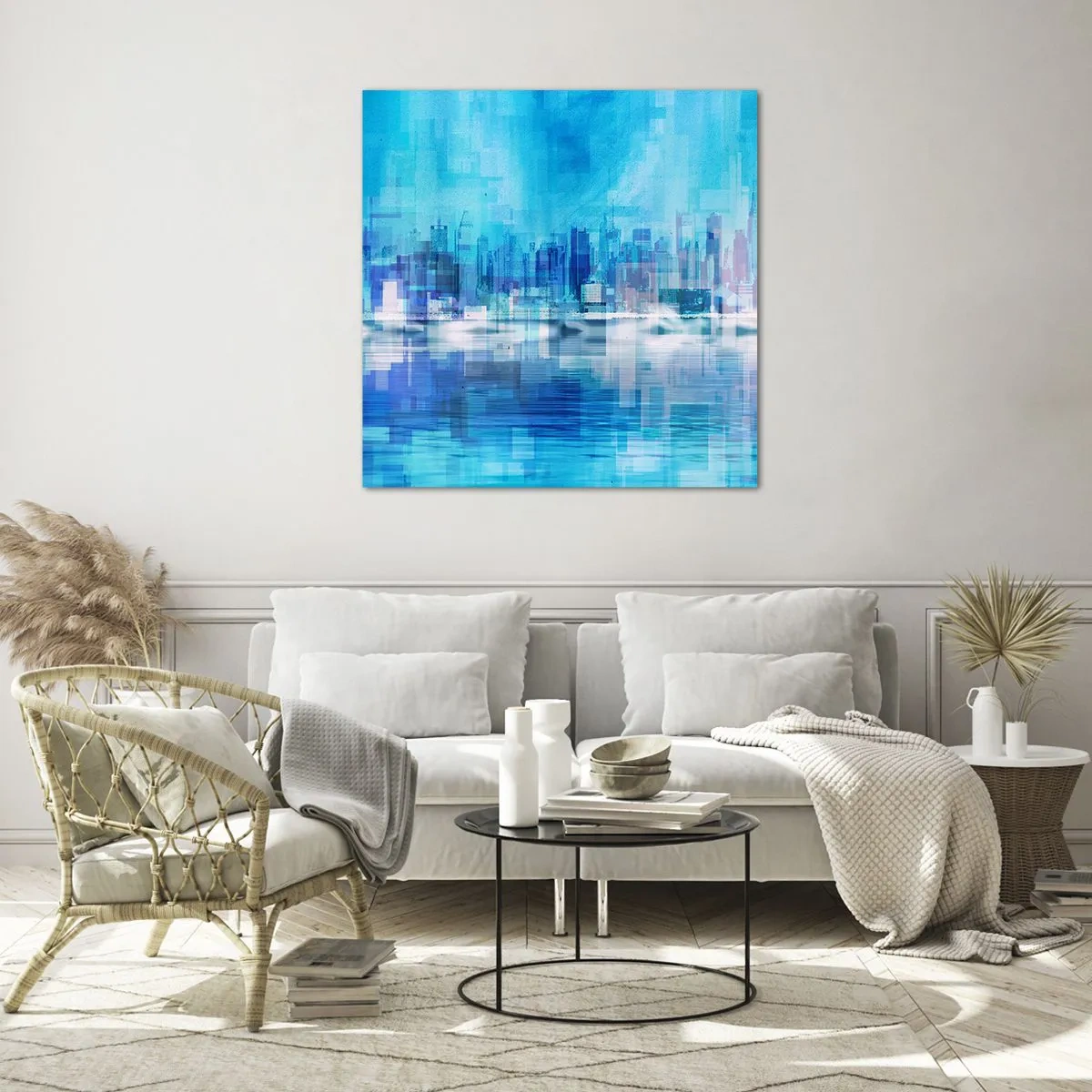 Üveg kép - Kékbe merült - 60x60 cm