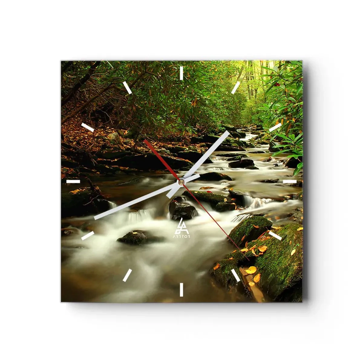 Falióra, Óra - Mint folyékony ezüst - 30x30 cm