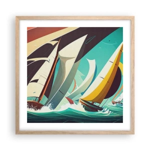 Poszter világos tölgy keretben - Közelről és személyesen az elemekkel - 50x50 cm