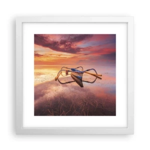 Poszter fekete keretben - Egy trópusi este nyugalma - 30x30 cm