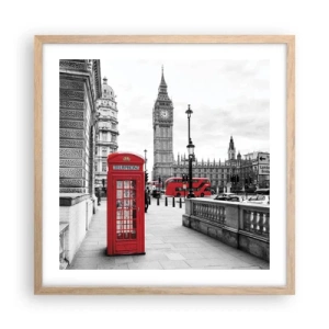 Poszter világos tölgy keretben - London, kétségtelenül - 50x50 cm