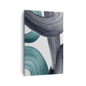 Vászonkép - Smaragdzöld és fekete nyomok - 80x120 cm