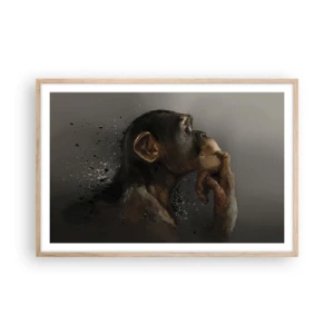 Poszter világos tölgy keretben - Biztosan gondolkodó - 91x61 cm