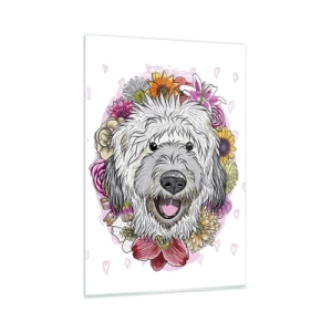 Üveg kép - Kölyökkutya öröm - 80x120 cm