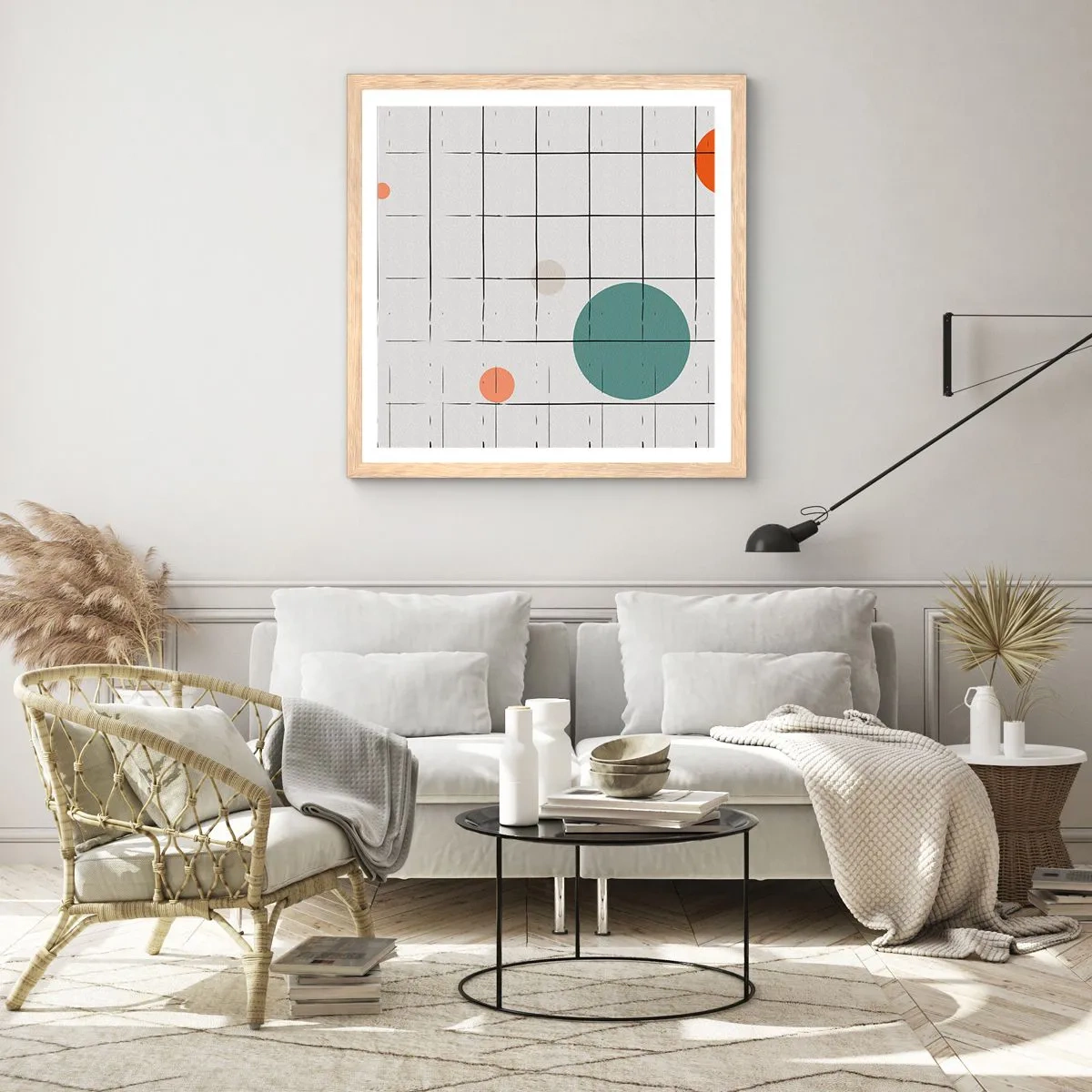 Poszter világos tölgy keretben - Csapdába esve. Mi vagy ők? - 60x60 cm