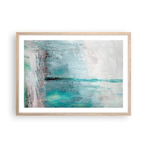 Poszter világos tölgy keretben - Vízszintesen kék színben - 70x50 cm