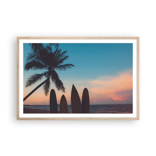 Poszter világos tölgy keretben - Holnap is móká lesz - 91x61 cm