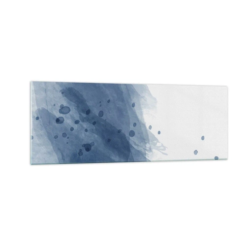 Üveg kép - Kék tüll - 140x50 cm