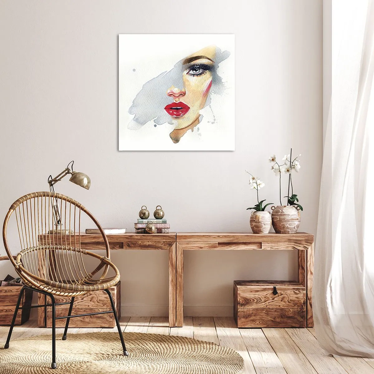 Vászonkép - Egy vízcsepp tükörkép  - 60x60 cm