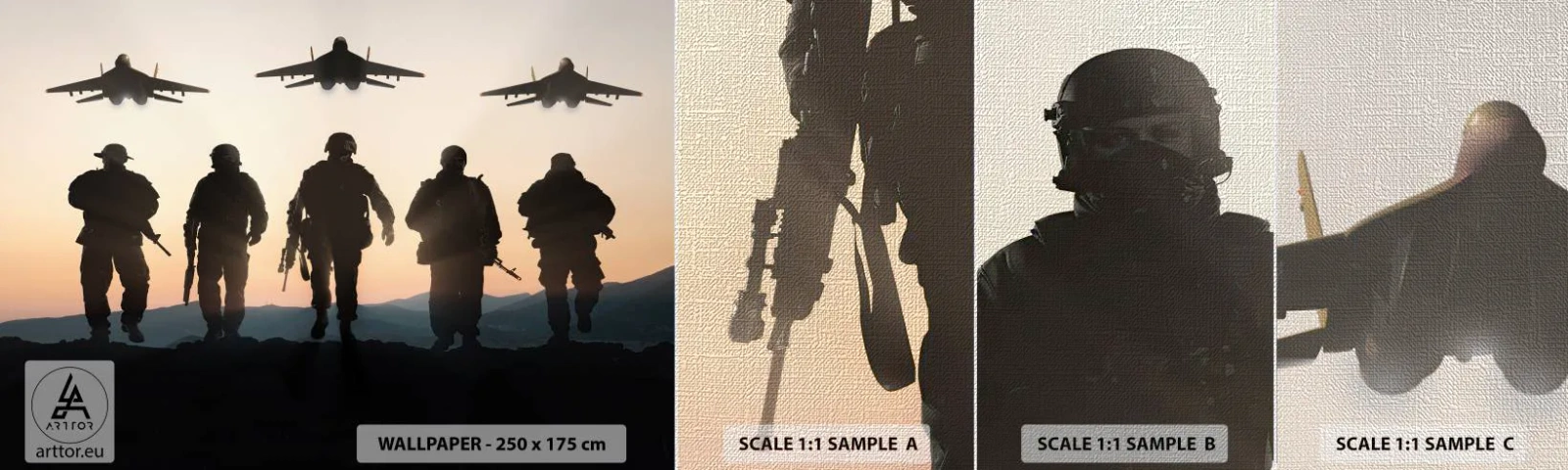 Fotótapéta Minta Premium Canvas - Üdvözlünk a világunkban - Katonai, Hadsereg, Katonák - 100x30 cm