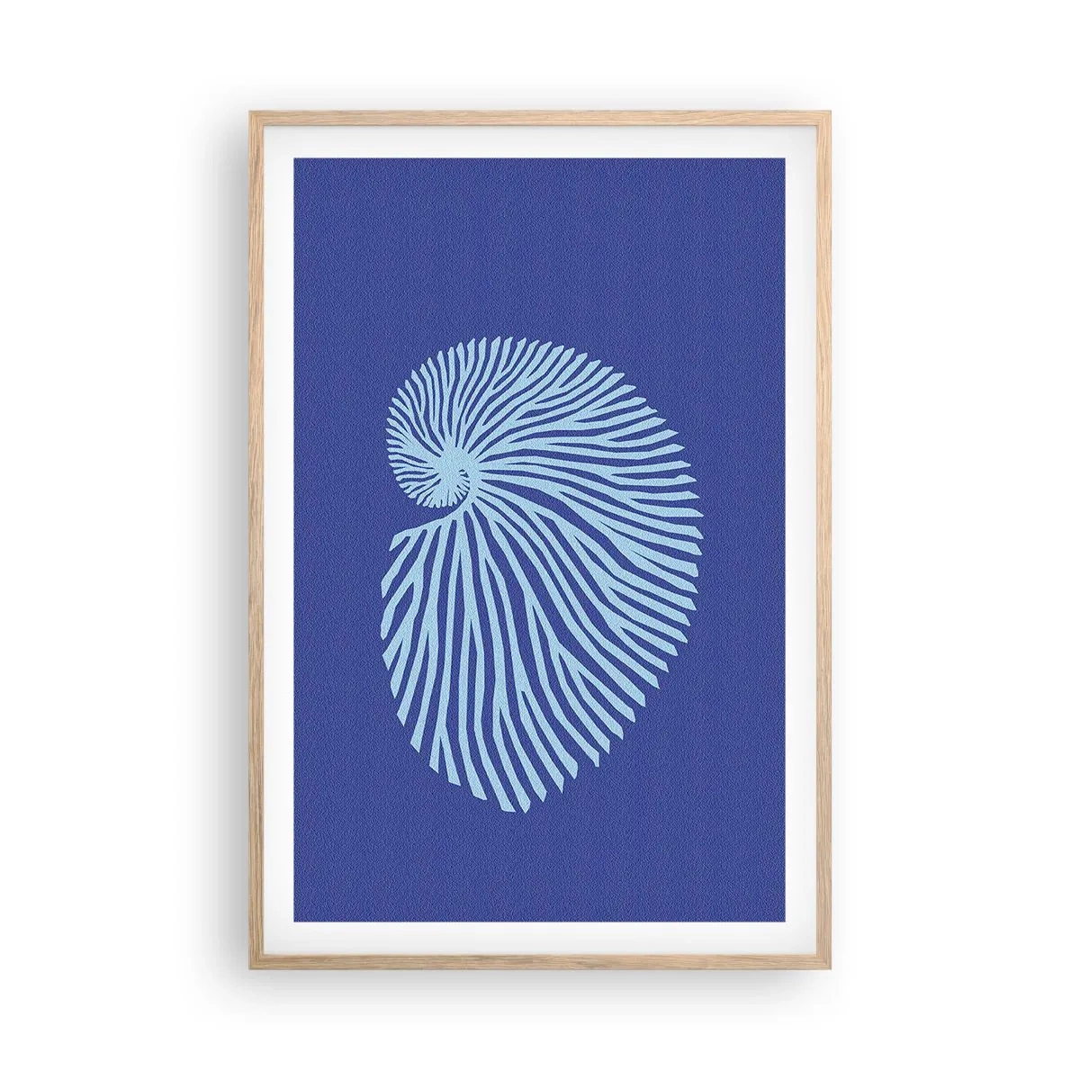 Poszter világos tölgy keretben - Egy kagyló születése - 61x91 cm