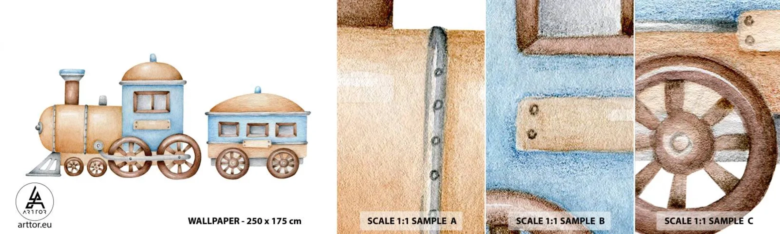 Fotótapéta Minta Standard Eco - Az állomáson állva... - Gyermekek, Vonat, Retro - 100x30 cm