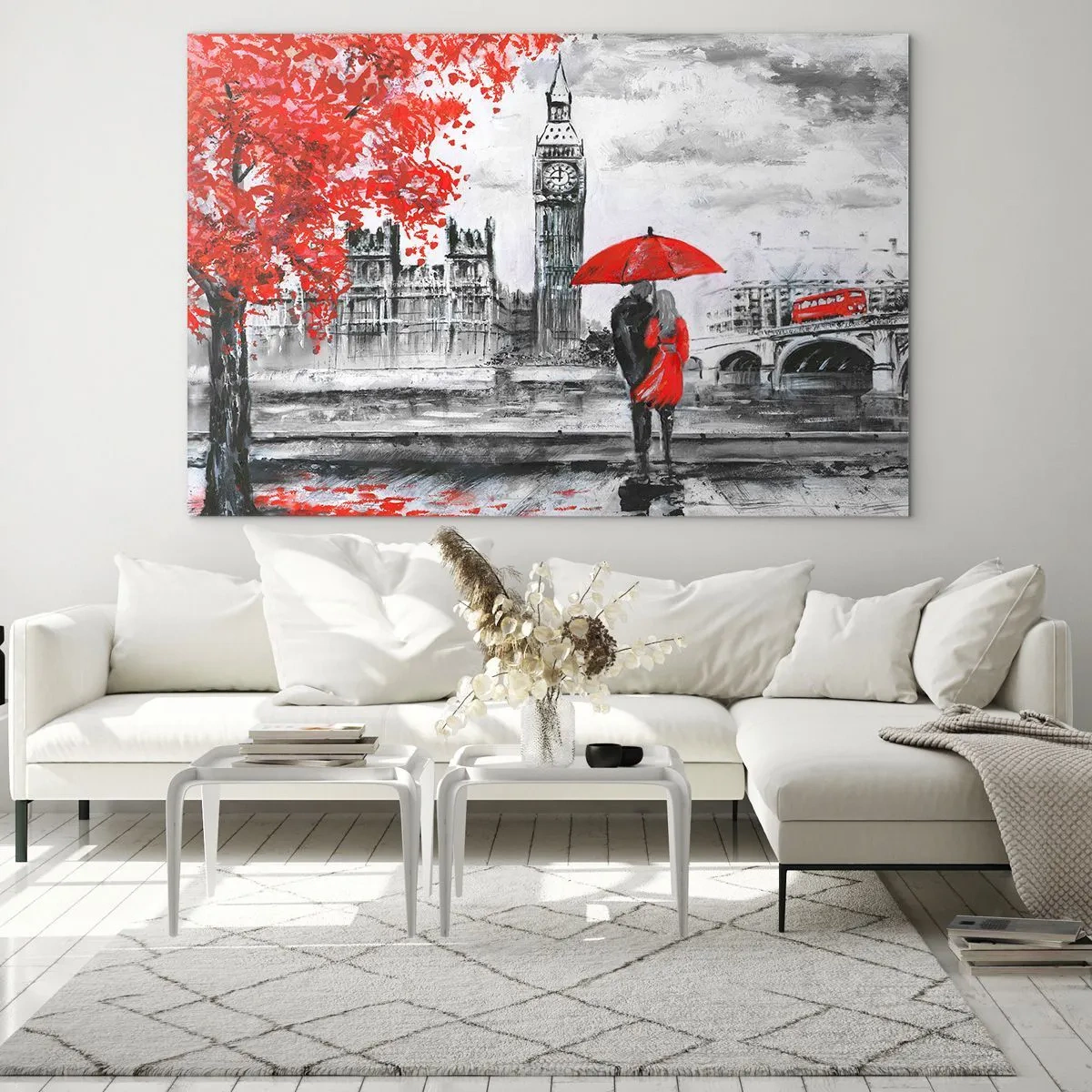 Üveg kép - Szerelmesek Londonban - 120x80 cm