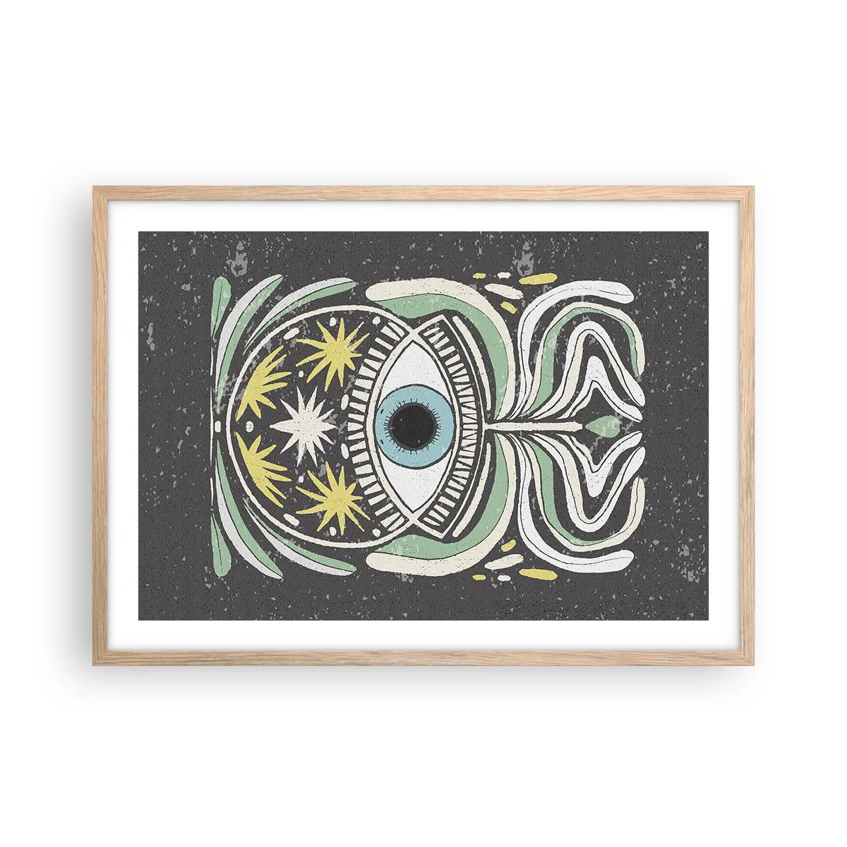 Poszter világos tölgy keretben - Törzsi rituálék - 70x50 cm