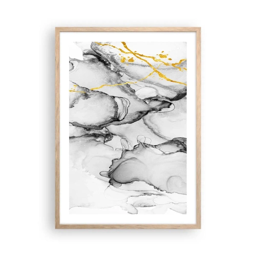 Poszter világos tölgy keretben - Arany motívumú kompozíció - 50x70 cm