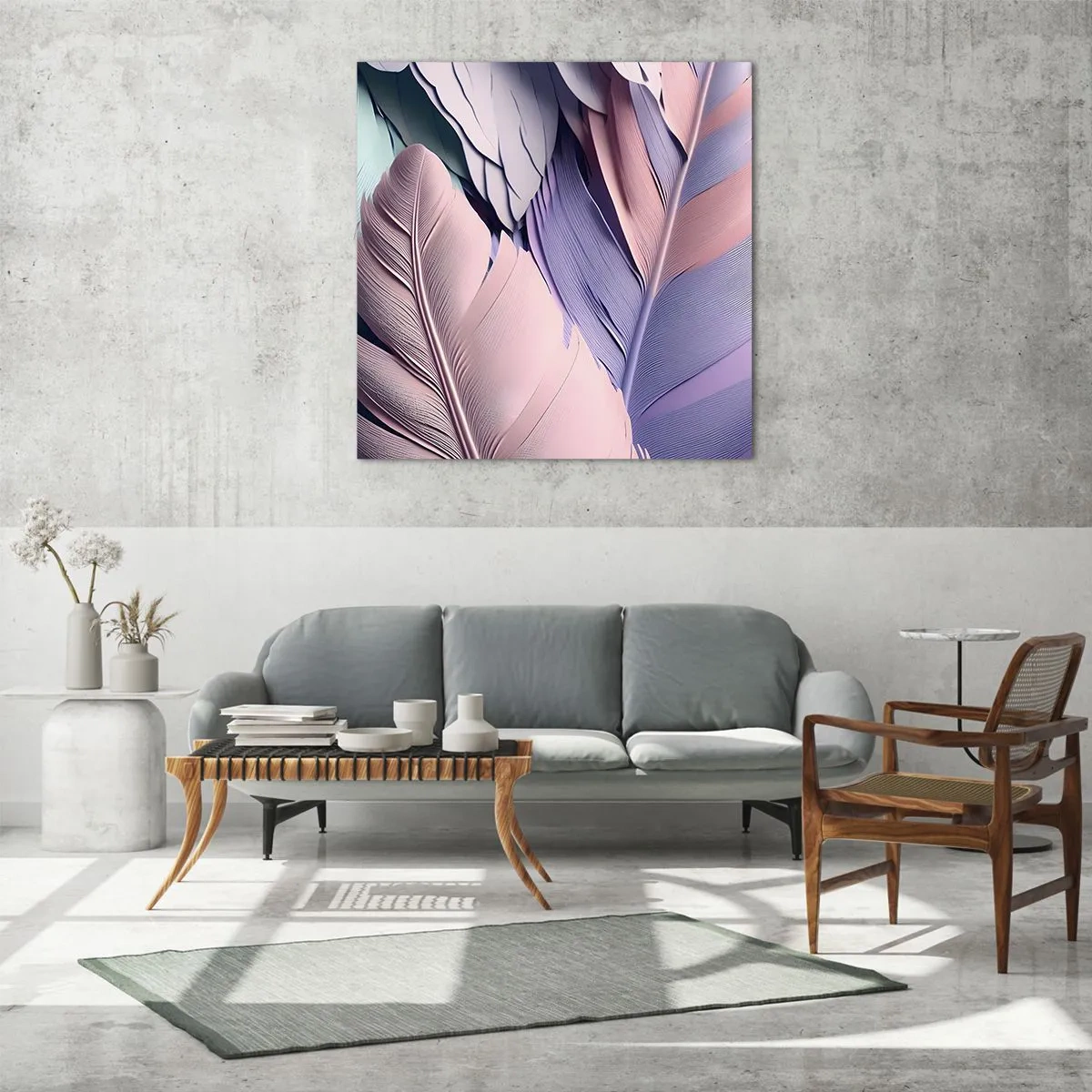 Üveg kép - Madár sikk - 60x60 cm